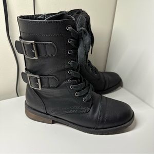 Women’s Faux Leather Combat Boots